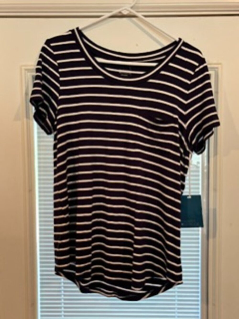 Market and Spruce blue and white striped t-shirt